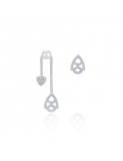 耳環•魚尾系列 Fish Tail Double Sides Earrings 不對稱魚尾珍珠吊墜耳環
