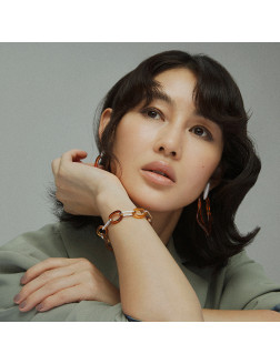 手鏈•Glam Ever X 陳燃聯名款樹脂系列 Amber metal bracelet 琥珀色金色手鏈