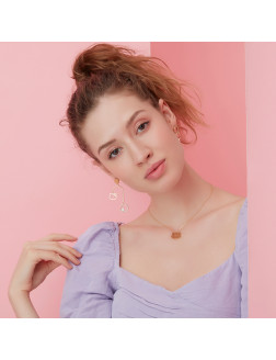 耳環•GlamEver X Hello Kitty系列 Hello Kitty Asymmetrical swing earrings 不對稱搖擺吊墜耳環