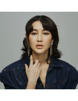 耳環•Glam Ever X 陳燃聯名鋯石系列 Circular pendant tassel earrings 圓盤吊墜流蘇耳環