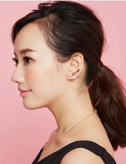 耳環•彩虹系列 Jenny's Love Earring四色鉆石單邊耳環