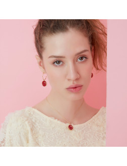 耳環•GlamEver X Hello Kitty系列 Hello Kitty Red disc earrings 紅色圓盤耳環