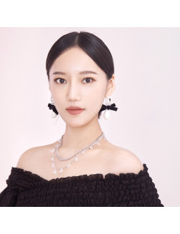 項鏈•Glam Ever X Akiiiko聯名系列  Pearl and crystal necklace 珍珠水晶項鏈