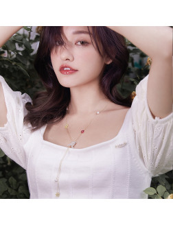 項鏈•鳥語花香系列 Amour in the Garden Necklace 花鳥可抽拉項鏈