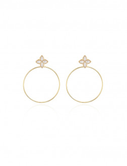 耳環•貝母四葉草系列Clover Big Circle Earrings四葉草大圈耳環