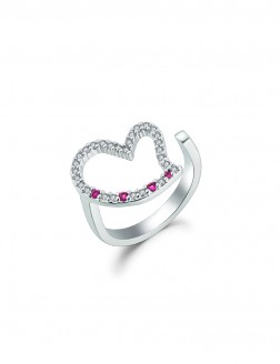 戒指• 臻愛之心系列 Shape of My Heart Ring鏤空鋯石愛心開口戒指
