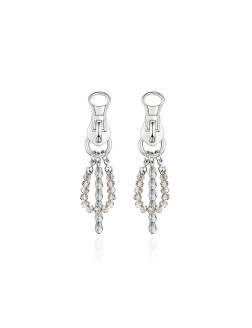 耳环•拉链系列 Tassel faux crystal zipper earrings 流苏人造水晶拉链耳环