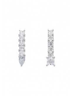 耳環• 時尚系列 watch me shine earrings不對稱聯排鋯石耳環