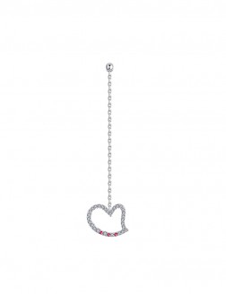 耳環• 臻愛之心系列 Simple Love Earring 鏤空鋯石愛心長墜耳環【單只】