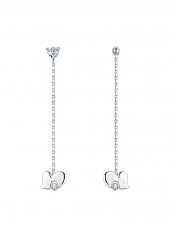 耳钉• 臻愛之心系列 Secret Love Earrings 鋯石愛心長墜耳環