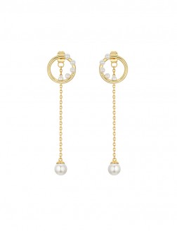 耳環• 珍珠樂園系列 Pearls Drops Earrings環形珍珠長墜耳環