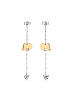 耳釘• 臻愛之心系列 Love You Twice Earrings前後雙心長墜耳環