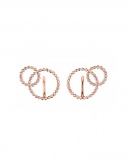 耳環• 質感金屬系列 Rose Bullet Earrings玫瑰金雙圈交錯耳環