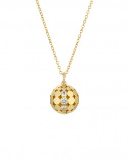 項鏈• 質感金屬系列 Disco Ball Necklace鏤空鑽石球形項鏈