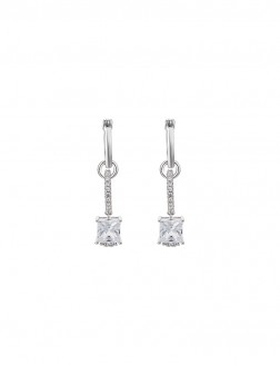 耳環• 靈動鋯石系列 Princess Cut Diamond Earrings全鉆方形吊墜耳環