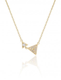 項鏈• 鋯石三角形系列 Double  triangle Necklace大小三角形鋯石項鏈      
