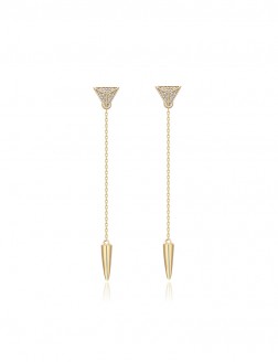 耳環• 鋯石三角形系列Triangle dance Earrings三角形長墜耳環        