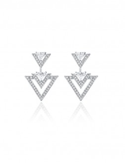 耳環• 鋯石三角形系列 Double  triangle Earrings鋯石三角形耳環