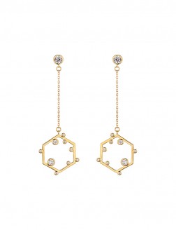 耳環• 閃爍窗花系列 Paper Cut Diamond Earrings鋯石窗花吊墜耳環
