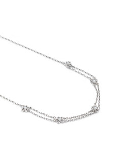 项链•白描花系列 White painted double necklace 白描花双层项链