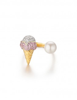 戒指• 冰淇淋系列 Ice Cream with Pearl Ring雙色鋯石珍珠冰淇淋戒指
