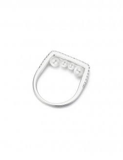 戒指• 鋯石珍珠系列 Dazzling Diamond with Pearls Ring聯排四顆珍珠鋯石戒指