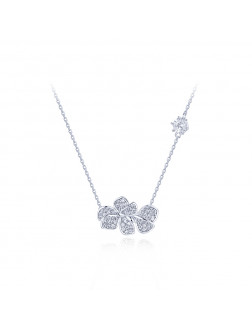 項鏈•蘭花系列 Orchid Zircon Necklace 蘭花鋯石項鏈