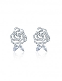 耳環• 英倫玫瑰系列 Whisper of Rose Earrings雙葉玫瑰耳釘