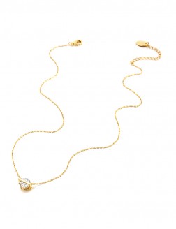 項鏈• 閃耀鋯石系列 Round Diamond Necklace圓鉆金屬鎖骨鏈