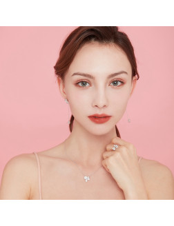 項鏈•蘭花系列 Orchid Zircon Necklace 蘭花鋯石項鏈