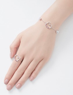 手鏈• 臻愛之心系列 Secret Love Bracelet 鋯石三心手鏈
