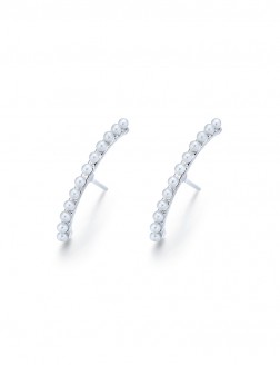 耳環• 時尚系列  Long Pearls Earring珍珠掛耳式耳釘  