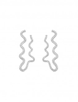 耳環• 海浪密語系列 Wave it Earrings鋯石波浪耳環 