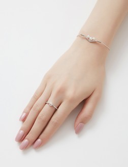 戒指• 鋯石珍珠系列 Dazzling Diamond Lonely Pearl Ring回形單顆珍珠鋯石戒指