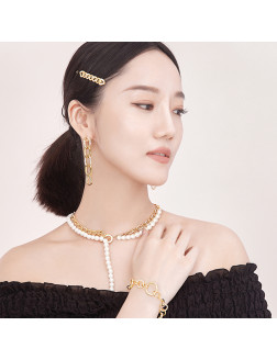 耳環•Glam Ever X Akiiiko聯名系列 Zircon earrings in long chains 鋯石長鏈耳環