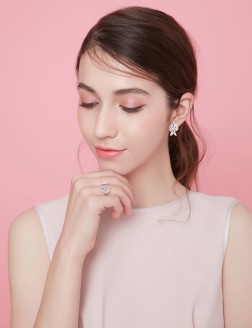 戒指• 英倫玫瑰系列 Whisper of Rose Ring雙葉玫瑰開口戒指