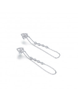 耳環•魚尾系列 Fish Tail Long Earrings 魚尾鋯石長鏈耳環