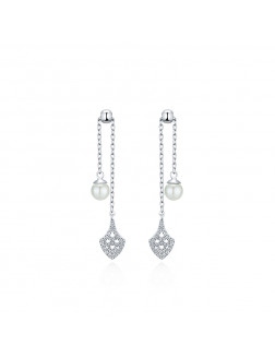 耳環•魚尾系列 Fish Tail with Pearls Earrings 魚尾珍珠可調節耳環