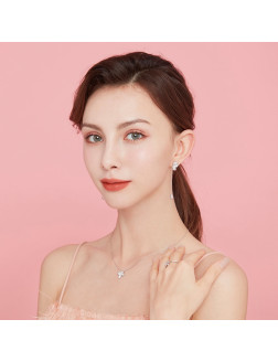 耳環•藍花系列 Orchid Petals Long Chain Earrings 蘭花花瓣長鏈耳環
