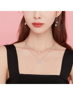 項鏈•魚尾系列 Fish Tail with Pearl Double Layered Necklace 魚尾珍珠雙層項鏈