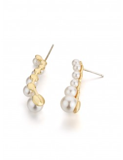 耳釘• 时尚系列 Waving Pearls Earrings 波浪珍珠耳環
