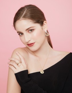耳環• 質感金屬系列 Two's a Charm Earrings雙色交錯金屬耳環