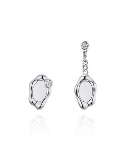 耳环•镜面系列 Asymmetric mirror chain earrings 不对称镜面链条耳环